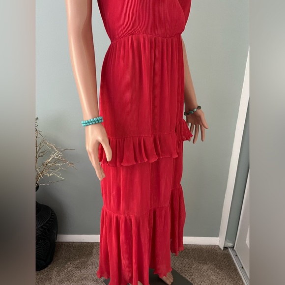 & Other Stories Women's red 100% POLYESTER Midi Dress size 12 Color red - Picture 6 of 16